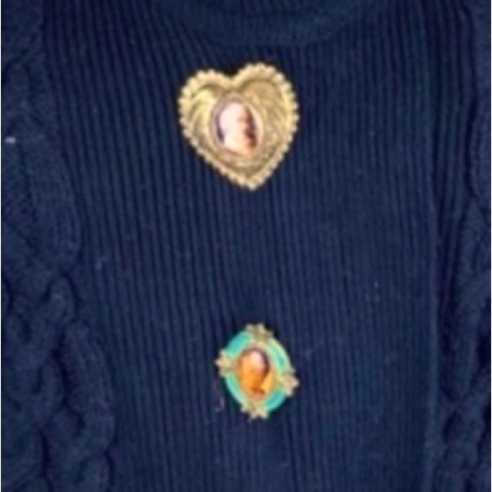 Anthropology Beauty Mark Vintage 100% Cotton In Black Sweater Size S - Picture 5 of 8